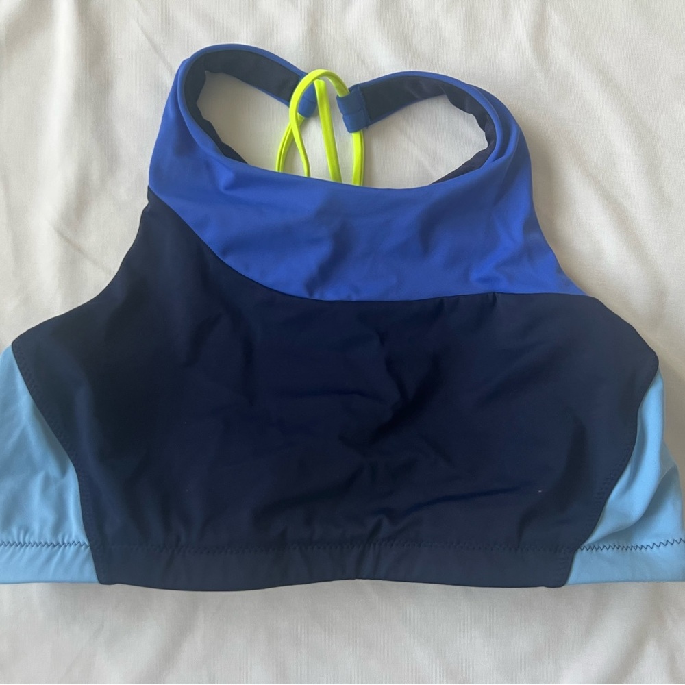 Freestyle Colorblock High Neck Bikini Top